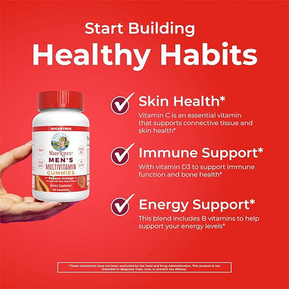 MaryRuth Organics Men's Multivitamin Gummies | Vegan Vitamins for Immune Support | Non-GMO & Gluten Free | 0g Sugar Per Serving | 60 Count