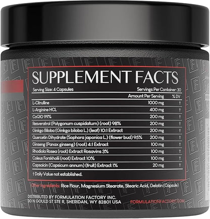Heart of Steel: 10-in-1 Metabolic Maximizer Nitric Oxide Supplement, Blood Pressure Support, L Arginine, L Citrulline Natural Pre-Workout: Energy Management 240 Count (2 Pack)