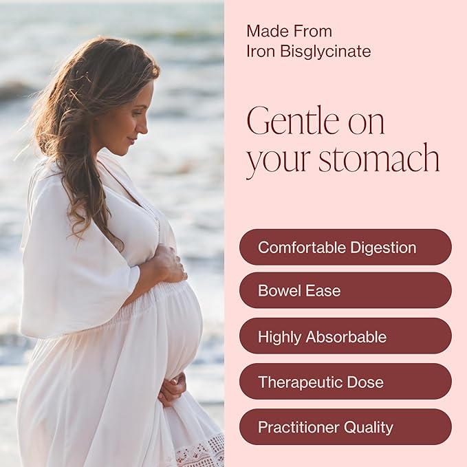 Iron Supplement for Women - Gentle Chelate Iron Bisglycinate 25mg with Vitamin C, B6, B12 Folic Acid – Supports Iron Deficiency, Menstrual Health & Energy - 120 Count