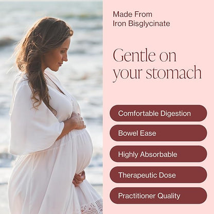 Iron Supplement for Women - Gentle Chelate Iron Bisglycinate 25mg with Vitamin C, B6, B12 Folic Acid – Supports Iron Deficiency, Menstrual Health & Energy - 120 Count