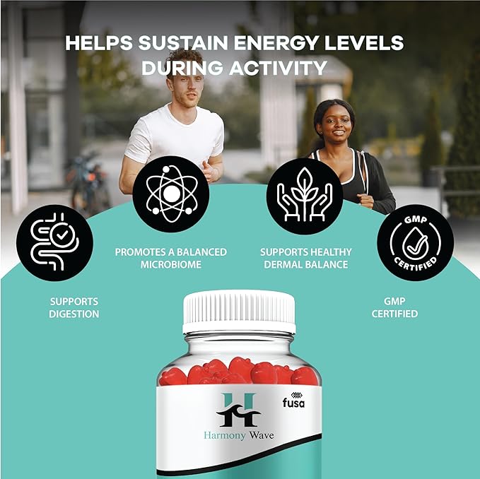 Harmony Wave Gummies HarmonyWave Maximum Strength Gummy Supplement, Harmony Waves Premium Multivitamin B12 Folic Acid Dietary Support Supplement, HarmonyWaves Advanced Formula Gummy (60 Gummies)