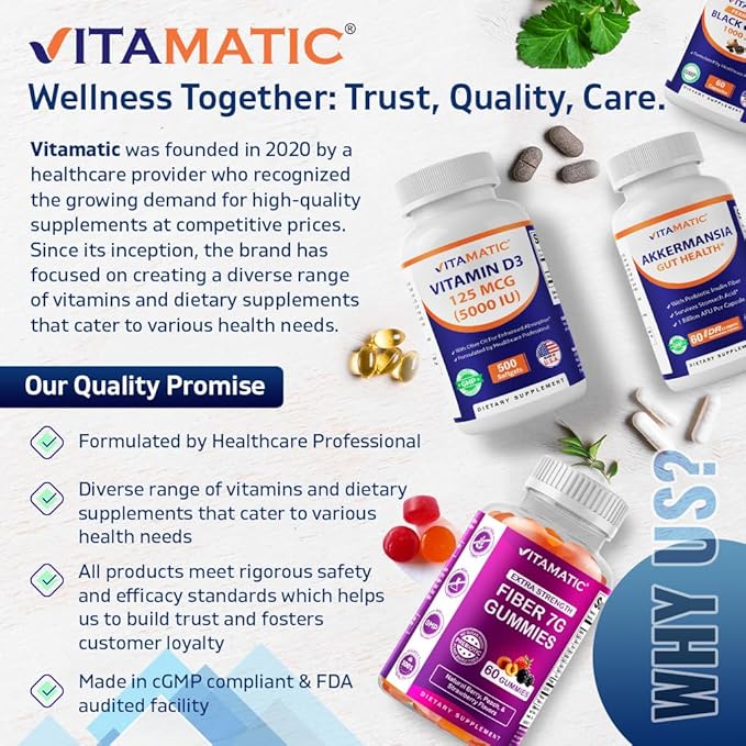 Vitamatic High Potency Biotin 20000 mcg (20mg) with Keratin 100mg - 120 Vegetarian Tablets - Biotin Supplements for Healthy Hair Skin & Nails for Adults (120 Count (Pack of 1))