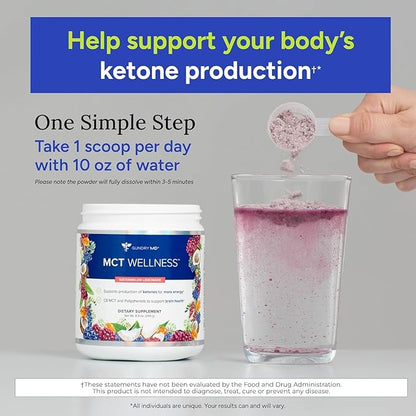 Gundry MD MCT Wellness Powder to Support Energy, Ketone Production and Brain Health, Keto Friendly, Sugar Free (90 Day Supply, Watermelon Lemonade)