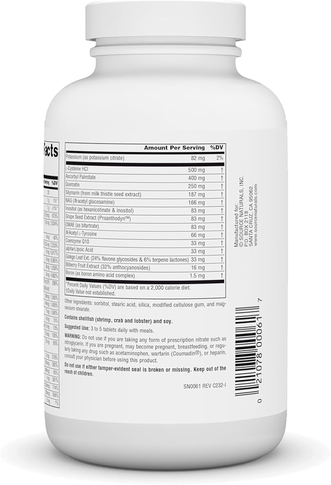 Source Naturals Elan Vital Multiple - Supports Brain, Heart, Liver, Immune, Energy Boost - 180 Tablets