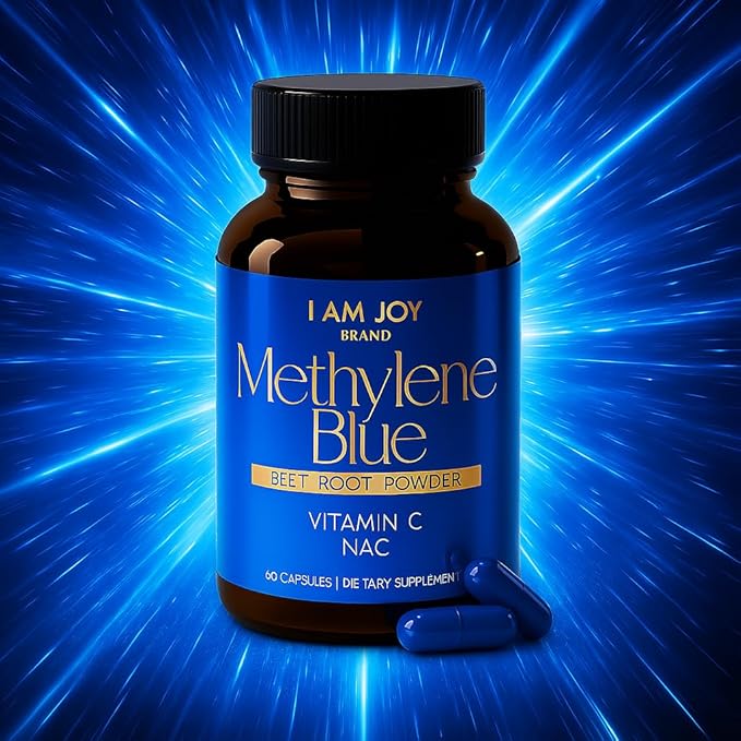 Methylene Blue Capsules (USP Pharma Grade) with NAC for Antioxidant Support, Vitamin C for Absorption, Beet Root for Blood Flow, Cognitive Brain Boost, Memory, Focus & Energy 60ct