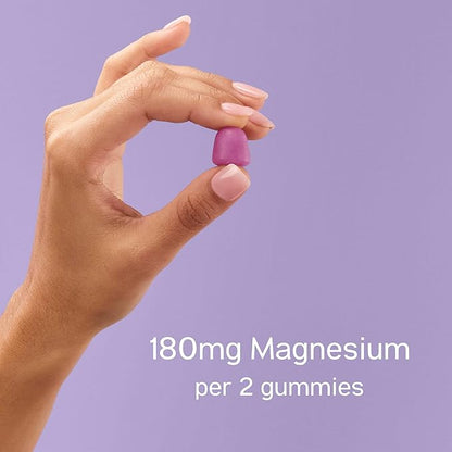 Magnesium Citrate Gummies Infused with L Theanine, Vegan, Sugar Free Magnesium Supplement for Adults, 180mg per Serving, On The Go Calming Gummy, Wild Berry Flavor, 1 Bag - 60 Count