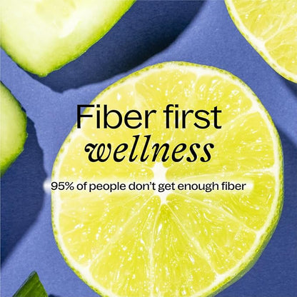 Fiber Supplement for Women & Men – Premium Daily Fiber Powder from Organic Acacia with Added Collagen, Electrolytes & Probiotics – No Bloat, Constipation & Gut Health Support (Cucumber)