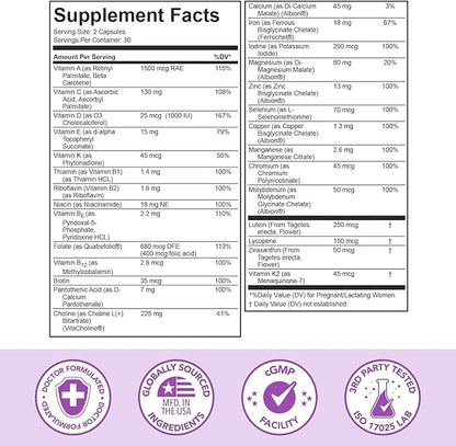 Premom Prenatal Vitamins for Women - Conception for Her Multivitamin: 27 Nutrients, Includes 680mcg Methyl Folate + Choline + Iron, Traceable Ingredient, Fertility Supplements for Women -30 Day Supply