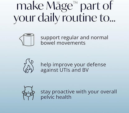 Māge by Solv Wellness Probiotic for Her, Daily Women’s Prebiotic and Probiotics Blend Nutritional Supplements for Digestive, Vaginal PH Balance, Urinary Tract Health Support, 30 Capsules