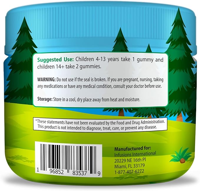 Infusions Super Green Gummies for Kids 180 Count Soft and Delicious - 2 Pack