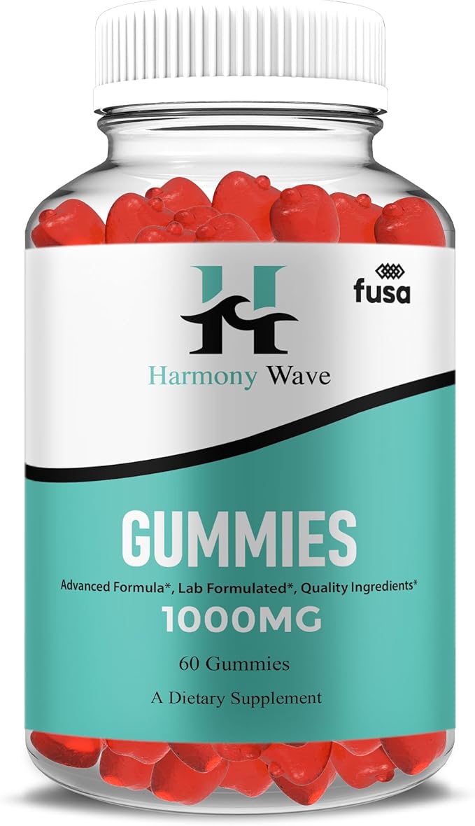 Harmony Wave Gummies HarmonyWave Maximum Strength Gummy Supplement, Harmony Waves Premium Multivitamin B12 Folic Acid Dietary Support Supplement, HarmonyWaves Advanced Formula Gummy (60 Gummies)