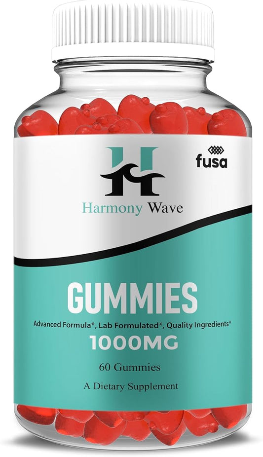 Harmony Wave Gummies HarmonyWave Maximum Strength Gummy Supplement, Harmony Waves Premium Multivitamin B12 Folic Acid Dietary Support Supplement, HarmonyWaves Advanced Formula Gummy (60 Gummies)