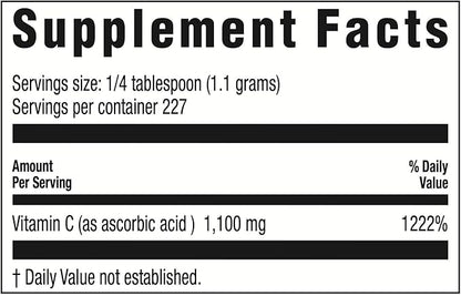 Life Enhancement Ultra Pure Vitamin C Powder - 1,100 mg Ascorbic Acid Vitamin C Supplement - 227 Servings