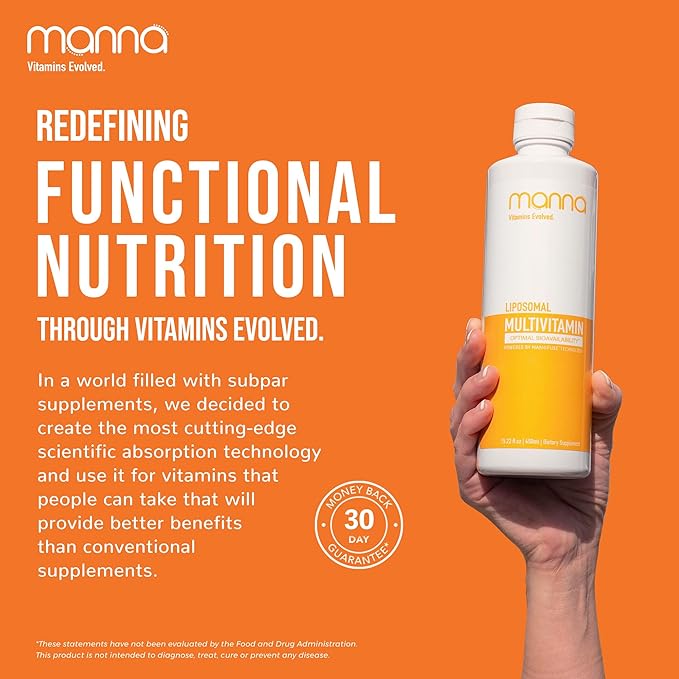 Manna Vitamins Evolved Liposomal Multivitamin - Daily Multivitamin Provides 20 Vitamins and Minerals - Multivitamins for Men and Women - Boosts Immune System, Supports Energy and Metabolism 3 Pack