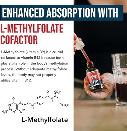 BioActive Vitamin B12 1000 mcg | Contains 3 BioActive Forms B12 Plus Methylfolate Cofactor - Methyl B12, Adenosyl B12 & Hydroxy B12 | Sublingual Form, Cherry Flavor, Organic, Vegan (180 Servings)