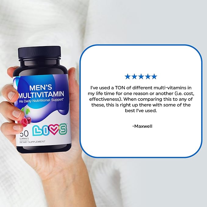 Men’s Multivitamins Gummies | Chewable Multivitamins for Men Health, Iron & Immune Support | Daily Vitamins with Zinc, Vitamin D3, B12, Biotin & More | Gluten Free & Vegan Gummy Vitamins – 50 Ct