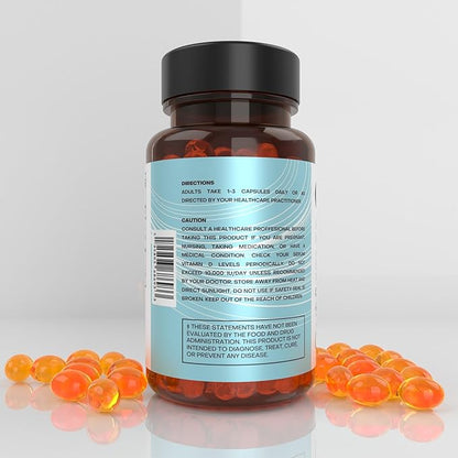 Gut & Heart Health + Immune Support | 1 Month Supply | 30 Soft Gel Capsules | Pure Butyrate 350mg & Vitamin D3 2000IUs & Vitamin K2 120mcg | Heart Health | Gastrointestinal Support