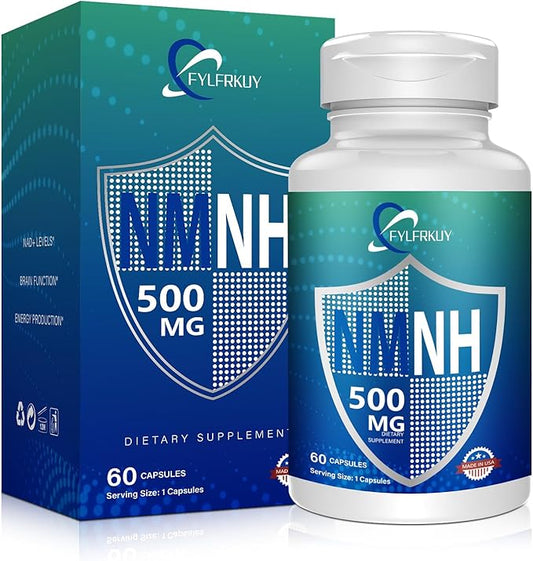 New NMNH 500mg Per Serving (Dihydronicotinamide Mononucleotide), NAD 𝐒𝐮𝐩𝐩𝐥𝐞𝐦𝐞𝐧𝐭𝐬 Pure Organic, More Effective Than NMN for Anti-Aging, Energy, Immunity, Focus - 60 Count