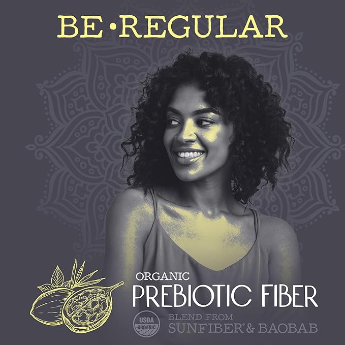 Sunwarrior Fiber Supplement Prebiotic Organic | Vegan Fiber Supplement Plant-Powered Gut Health Booster with Pure Ingredients for Digestive Harmony | Vegan & Non-GMO | 8oz Pouch (30 SRV) Be Well