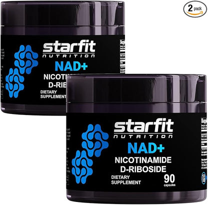 STARFIT - Nicotinamide D-Riboside (2 Pack), Booster NAD+, Energy & Focus Supplement, Anti-Aging Cellular Support, Total 180 Capsules