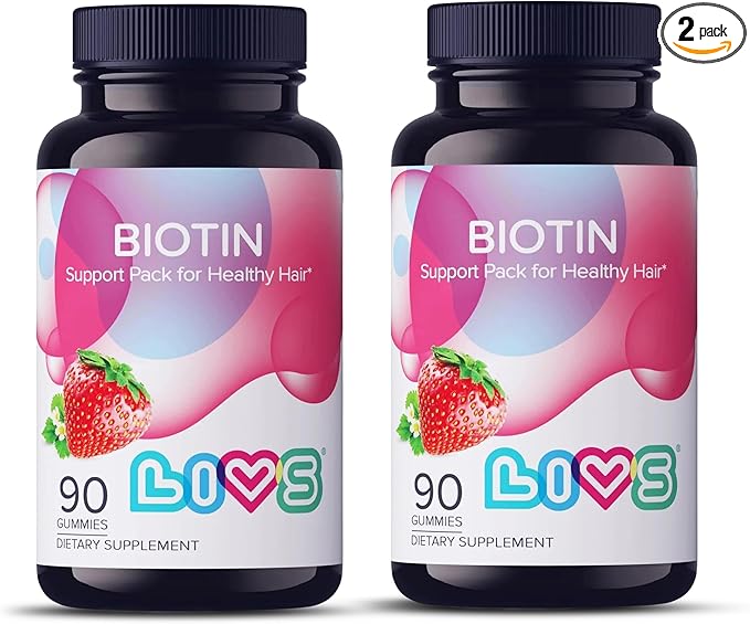 Biotin Gummies for Hair, Skin, and Nail Growth - 10,000mcg Biotin Supplement for Womens & Mens | Natural & Gluten Free Vitamins | Strawberry Flavor Gummy for Health and Beauty Care - 180 Count