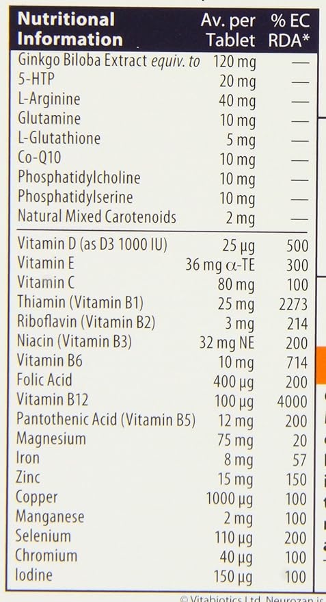 Vitabiotics Neurozan Capsules 30 Capsules