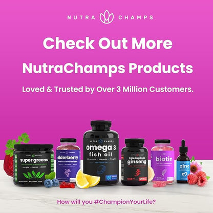 NutraChamps Multivitamin for Women, 120 Count, Vitamins A, B, C, D, E, Biotin, Folic Acid, Womens Gummy Multivitamins, Chewable Daily Multi Gummy Vitamins for Women