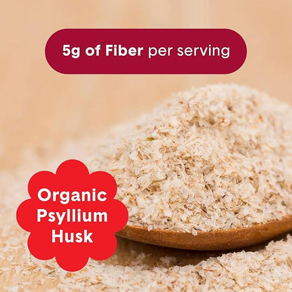 Bellway Super Fiber Powder + Fruit, Sugar Free Organic Psyllium Husk Powder Fiber Supplement for Regularity, Bloating Relief & Digestive Health, Plant-Based, Raspberry Lemon (50 Servings)