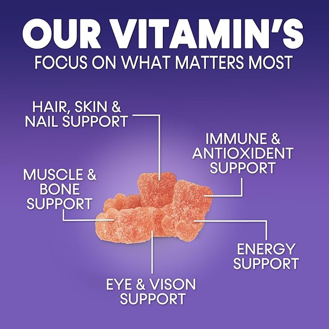 Multivitamin Gummies for Adults, Daily Gummy Vitamins & Minerals for Women & Men, Immune Support Gummy Multivitamins Supplement, Adult Multi VIT Vitamin with Vitamins A, C, D, B12, Zinc - 120 Gummies