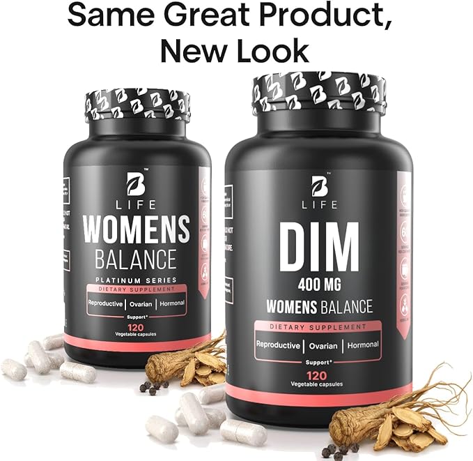 DIM Supplement 400 mg with Myo & D-Chiro Inositol, Dong Quai – Hormone Balance for Women – PCOS Supplements & Fertility Supplements – Inositol Supplement for Women - 120 Caps - 60 Day Supply