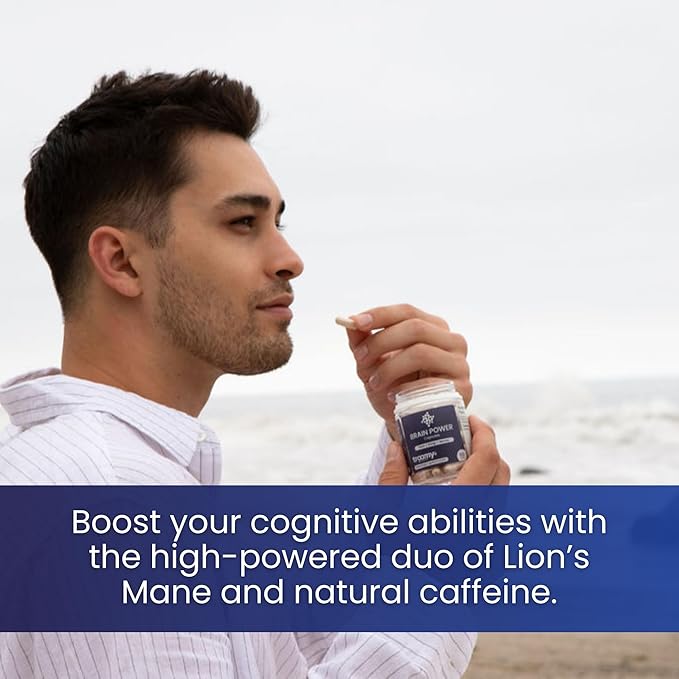 Troomy Brain Power - Focus and Memory Supplement for Brain | Citicoline, Lion's Mane, Cordyceps | Enhance Brain Function and Memory | - 60 Capsules