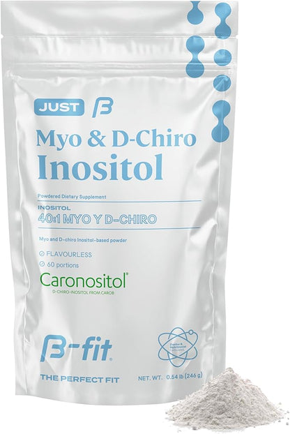 Just Inositol - Myo-inositol & D-Chiro Inositol Supplement 40:1 Formula - 2 Month Supply 60 Servings - No Additives - Inositol Powder - Vitamins for Women
