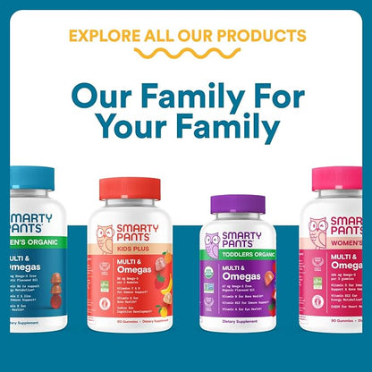 SmartyPants Men's Multivitamin Gummies - Improved Formula: Omega 3 (DHA/EPA), Methylfolate, Vitamin D3, C, Vitamin B12, B6, Vitamin A, K, Zinc & Selenium, Gluten Free, 90 Count (30 Day Supply)