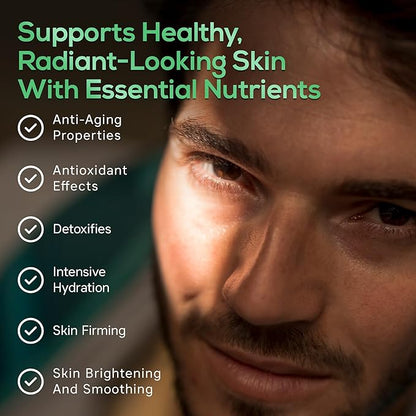 Glowing Skin Supplement - Biotin, Glutathione, Hyaluronic Acid, DHA/EPA Omega 3 Fish Oil, CoQ10, Vitamin C, All Natural Skin Care Supplement, 60 Caps