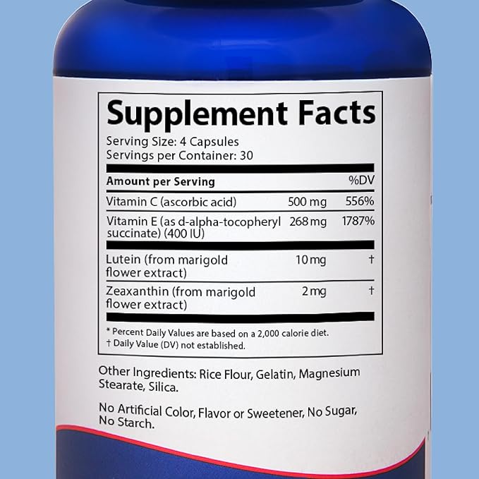 Doctor’s Advantage Zinc-Free Macular Shield Eye Vitamins - 120 Capsules, 30-Day Supply - Lutein and Zeaxanthin Supplements with AREDS-2 Ingredients for Age-Related Eye Support