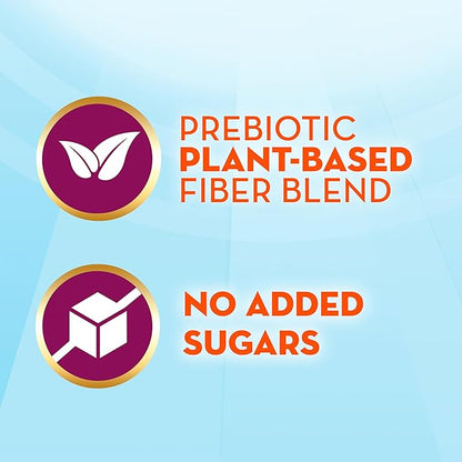Metamucil Fiber Supplement, Unflavored Clear Mixing Powder, No Grit, No Sugar Added, Plant Based Prebiotic Fiber Supplement Blend for Daily Digestive Health, 75 teaspoons