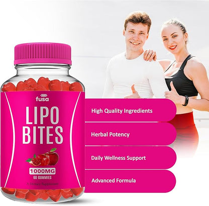 (3 Pack) Lipo Bites Gummies LipoBites Keto + ACV Gummy Supplement, Lipo Bite 1000MG Apple Cider Vinegar Vitamin B12 B6 Folic Acid Dietary Support Supplement, Lypo Bites Advanced Formula (180 Gummies)