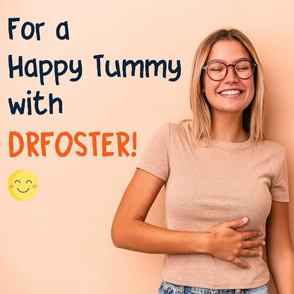 DRFOSTER Prebiotic Fiber Powder Unflavored - Soluble Fiber Supplement with Acacia Fiber & Inulin Powder for Digestive Health and Regularity | 5g Per Scoop, 70 Servings | Gluten & Sugar Free, Vegan