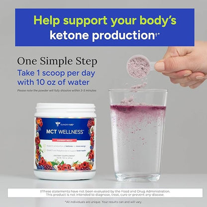 Gundry MD MCT Wellness Powder to Support Energy, Ketone Production and Brain Health, Keto Friendly, Sugar Free (90 Day Supply, Raspberry Medley)