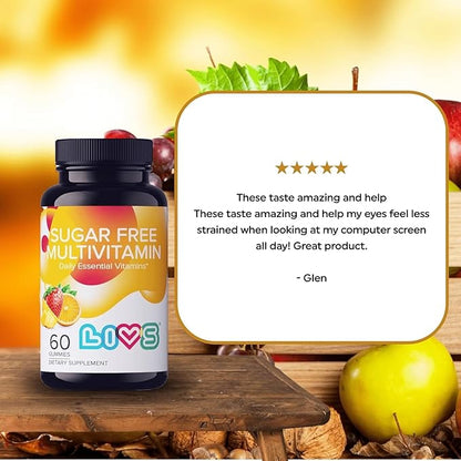 Sugar Free Multivitamin Gummies for Adults & Kids – Vegan Gummy Vitamin with A, C, D, B-Complex (B3, B5, B6, B12), Biotin & Zinc | Multivitamin Supplements for Overall Wellness & Support - 120 Ct