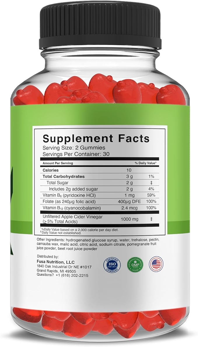 Kickstart Gummies Keto + ACV Gummy Formula, Kickstart 1000MG Apple Cider Vinegar Vitamin B12 B6 Folic Acid Overall Health Support Supplement, Kickstart Advanced Formula (60 Gummies)