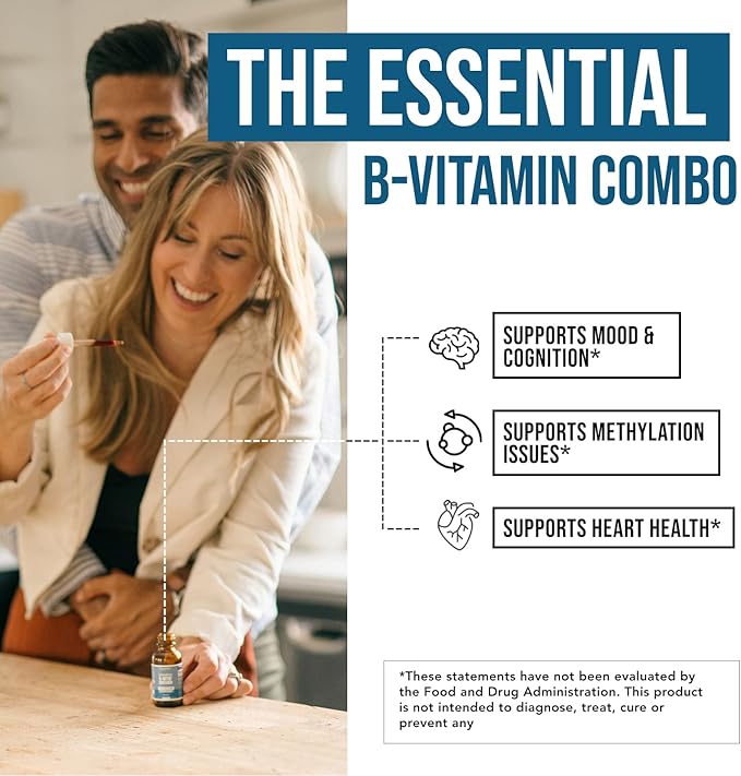 Organic L Methylfolate 7.5 mg Plus Methyl B12 Cofactor - Metabolically Active 5-MTHF Form, Superior Form of Folate - Organic Berry Flavor, Liquid Sublingual Form – Mood, Cognition, Methylation (1oz)