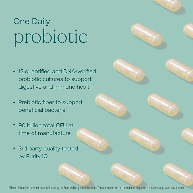 True Grace One Daily Probiotic - 60 Vegetarian Capsules - 90 Billion CFU - Gut, Digestive & Immune Health Support Blend with Prebiotic Fiber - Gluten & Soy Free - 60 Servings