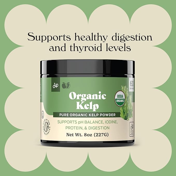 Organic Kelp Powder Supplement - Bulk Raw, Dry, Pure Sea Kelp Seaweed Powder 8oz 75 Serving Thyroid, Iodine, & Digestion