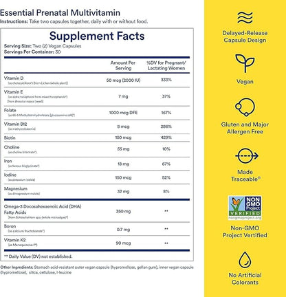 Ritual Prenatal Multivitamin and Gut Duo Supplements with Prenatal Vitamins and Synbiotic+: 3-in-1 Probiotic, Prebiotic, Postbiotic, Supports Pregnancy, and Gut Health, 30 Day Supply