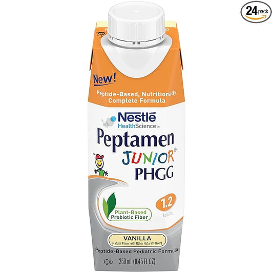 Peptamen Junior PHGG Formula with Plant-Based Prebiotic Fiber, Vanilla, 8.45 FL OZ (Pack of 24)