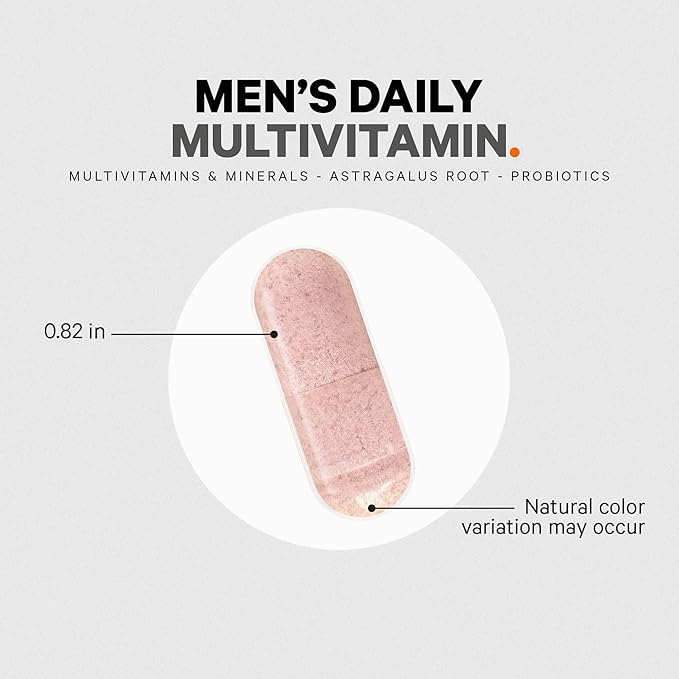 Codeage Men's Multivitamin - Daily Vitamins for Men with Vitamin A, C, D3, E, B12, Magnesium, Zinc, Iron, Chromium, Probiotics, Astragalus & More - 1 Capsule Per Serving - 30 Capsules