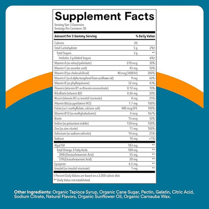 SmartyPants Men's Multivitamin Gummies - Improved Formula: Omega 3 (DHA/EPA), Methylfolate, Vitamin D3, C, Vitamin B12, B6, Vitamin A, K, Zinc & Selenium, Gluten Free, 90 Count (30 Day Supply)