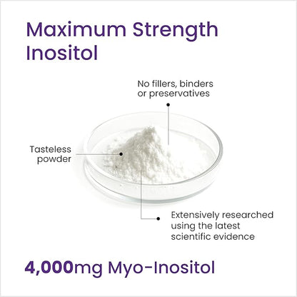 Proceive Myo-Inositol Supplement for Women, 30 Servings - 4,000mg of Pure Myo-Inositol Supports Fertility & Reproductive Health - Drink Mix Powder for Hormonal Balance, Ovarian Health & PCOS Support