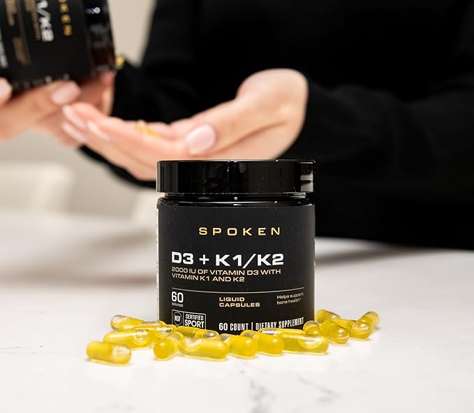 Vitamin D3 with K1 and K2, Supports Strong Bones and Muscles, 60 Day Supply